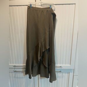 Versona Olive Maxi Wrap Skirt